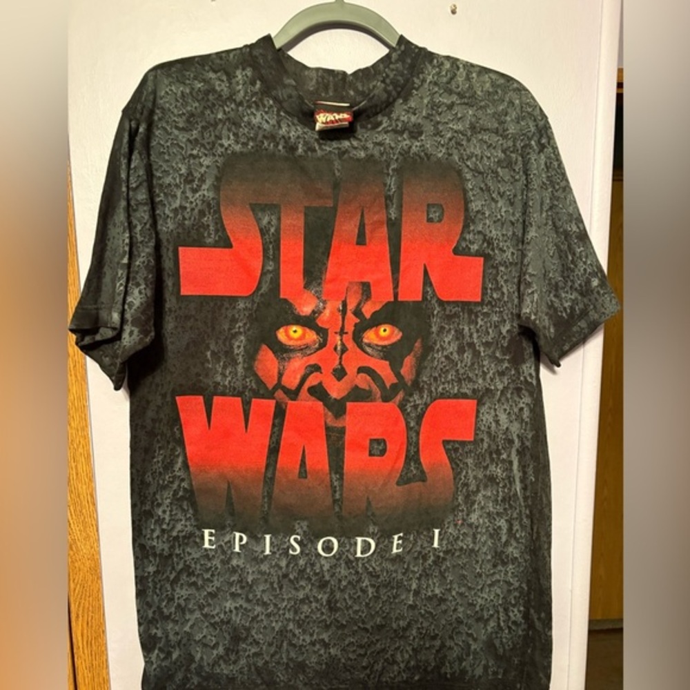 Vtg STAR WARS EPISODE 1 One DARTH MAUL MEN'S T-SHIRT Tie-Dye  Phantom Menance M